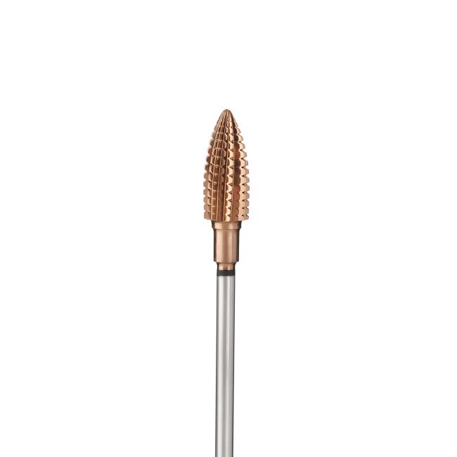 Hard-alloy corn-shaped drill bit 275 RSG-275QSG НР.060 (d = 6.0 mm, hard abrasive, gold titanium coating)